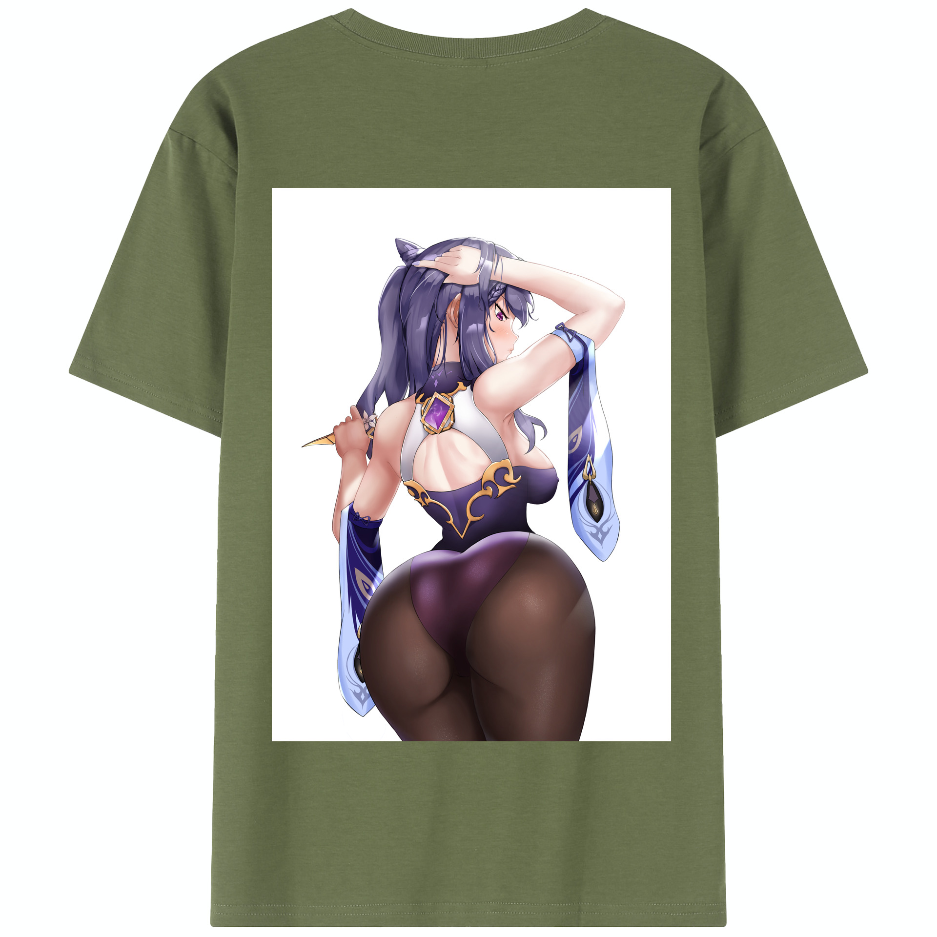 げんし神 刻晴 こくせい genshin Kokusei 綿100％半袖Tシャツ（背面プリント）